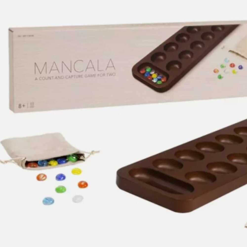 MANCALA Count-and-Capture Game For Two | 1785106 | Solid Wood NEW WS Game Co.